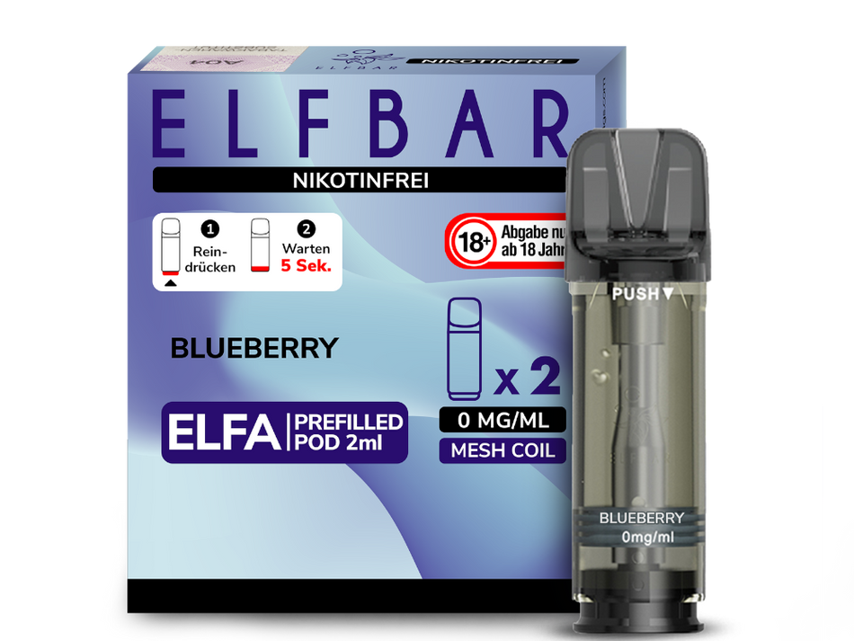 Elf Bar ELFA Blueberry NIKOTINFREI Pods im Großhandel günstig kaufen