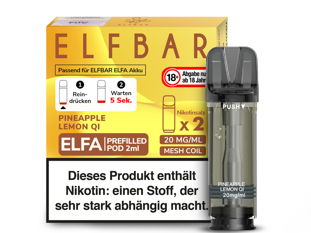 Elf Bar ELFA Pineapple Lemon QI Pods im Großhandel günstig kaufen