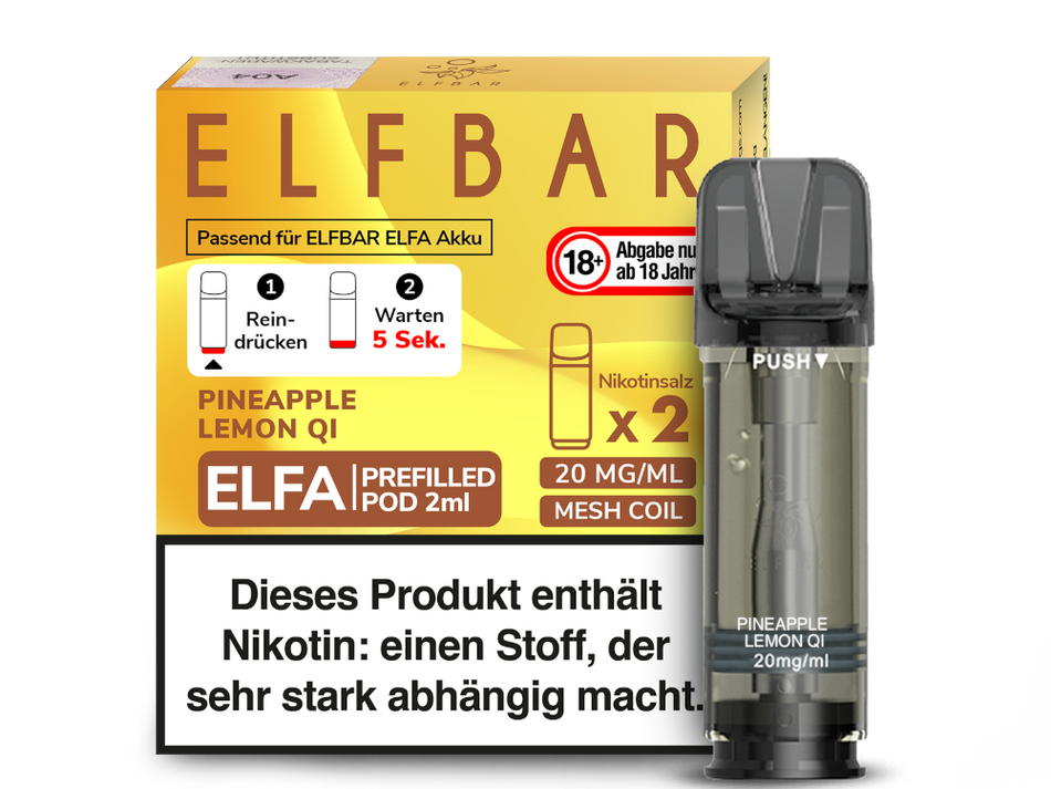 Elf Bar ELFA Pineapple Lemon QI Pods im Großhandel günstig kaufen