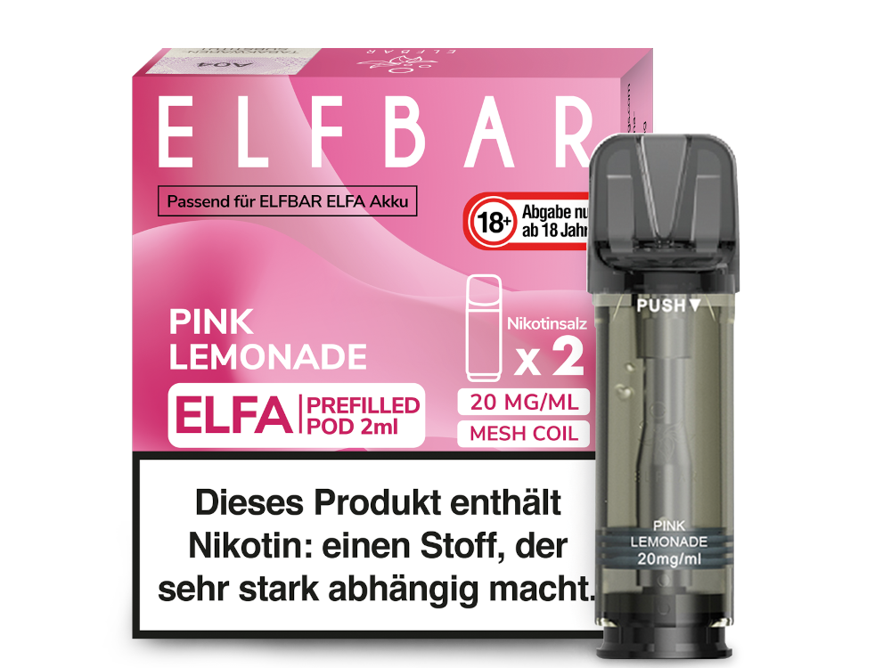 Elf Bar ELFA Prefilled Pod 2er Pack (2 x 2ml) mit dem Geschmack Pink Lemonade günstig im Großhandel B2B kaufen