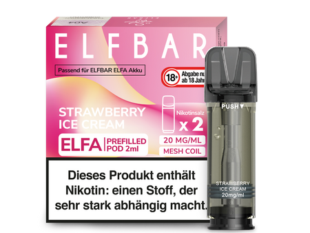 Elf Bar ELFA Prefilled Pod 2er Pack (2 x 2ml) mit dem Geschmack&nbsp;Strawberry Ice Cream günstig&nbsp;im Großhandel B2B kaufen