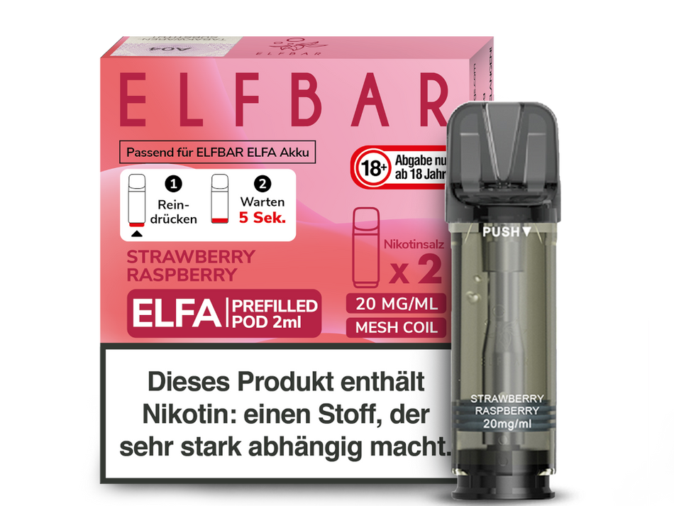 Elf Bar ELFA Strawberry Raspberry Pods im Großhandel günstig kaufen