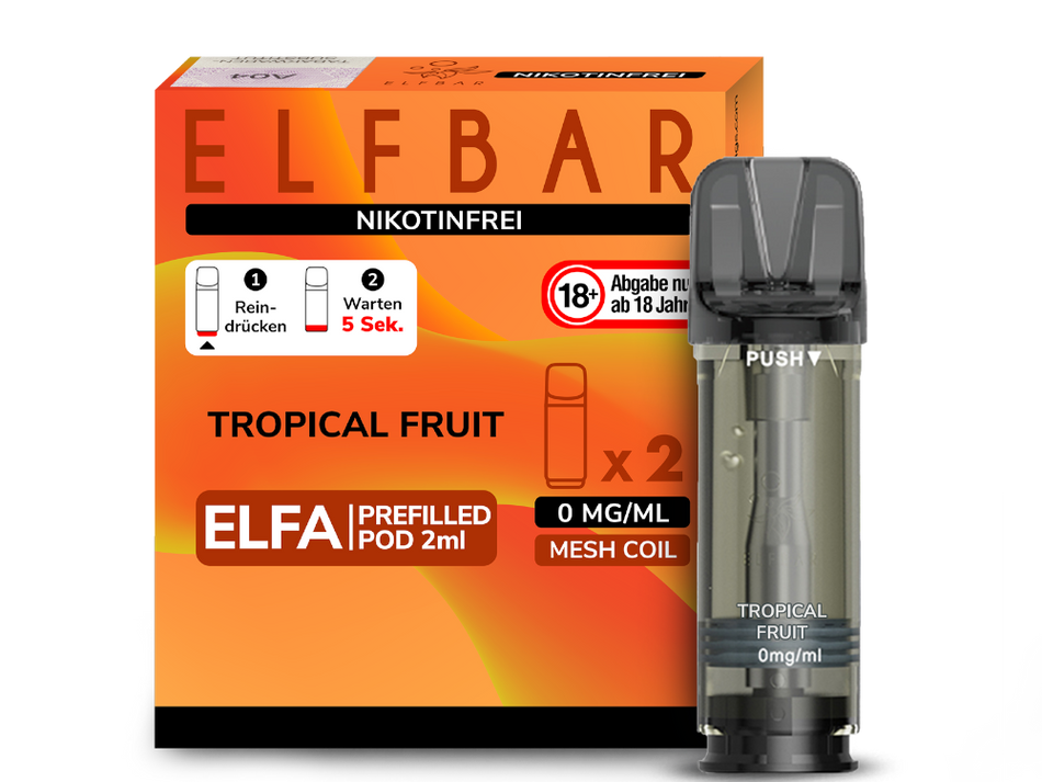 Elf Bar ELFA Tropical Fruit NIKOTINFREI Pods im Großhandel günstig kaufen