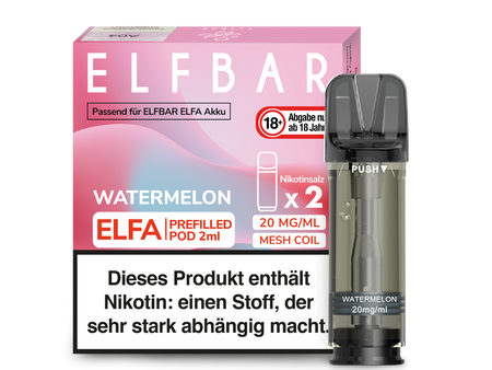 Elf Bar ELFA Prefilled Pod 2er Pack (2 x 2ml) mit dem Geschmack Watermelon günstig im Großhandel B2B kaufen