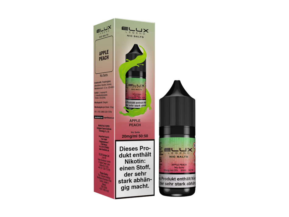 Elux - Nicotine Salt Liquid - Apple Peach