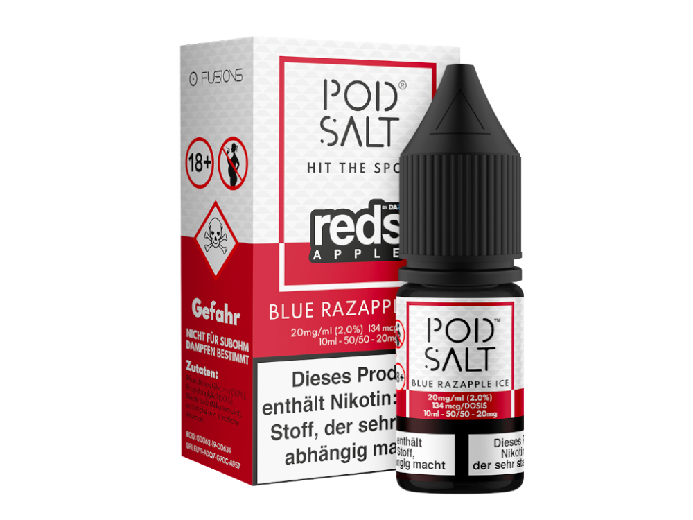 Pod Salt Fusion - Blue Razapple Ice - Nicotine Salt Liquid