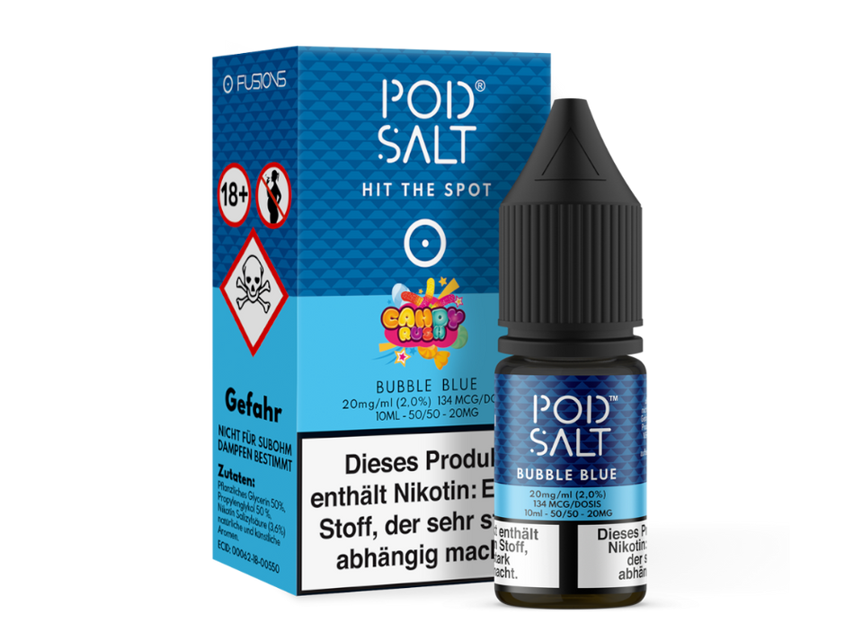 Pod Salt Fusion - Bubble Blue - Nicotine Salt Liquid