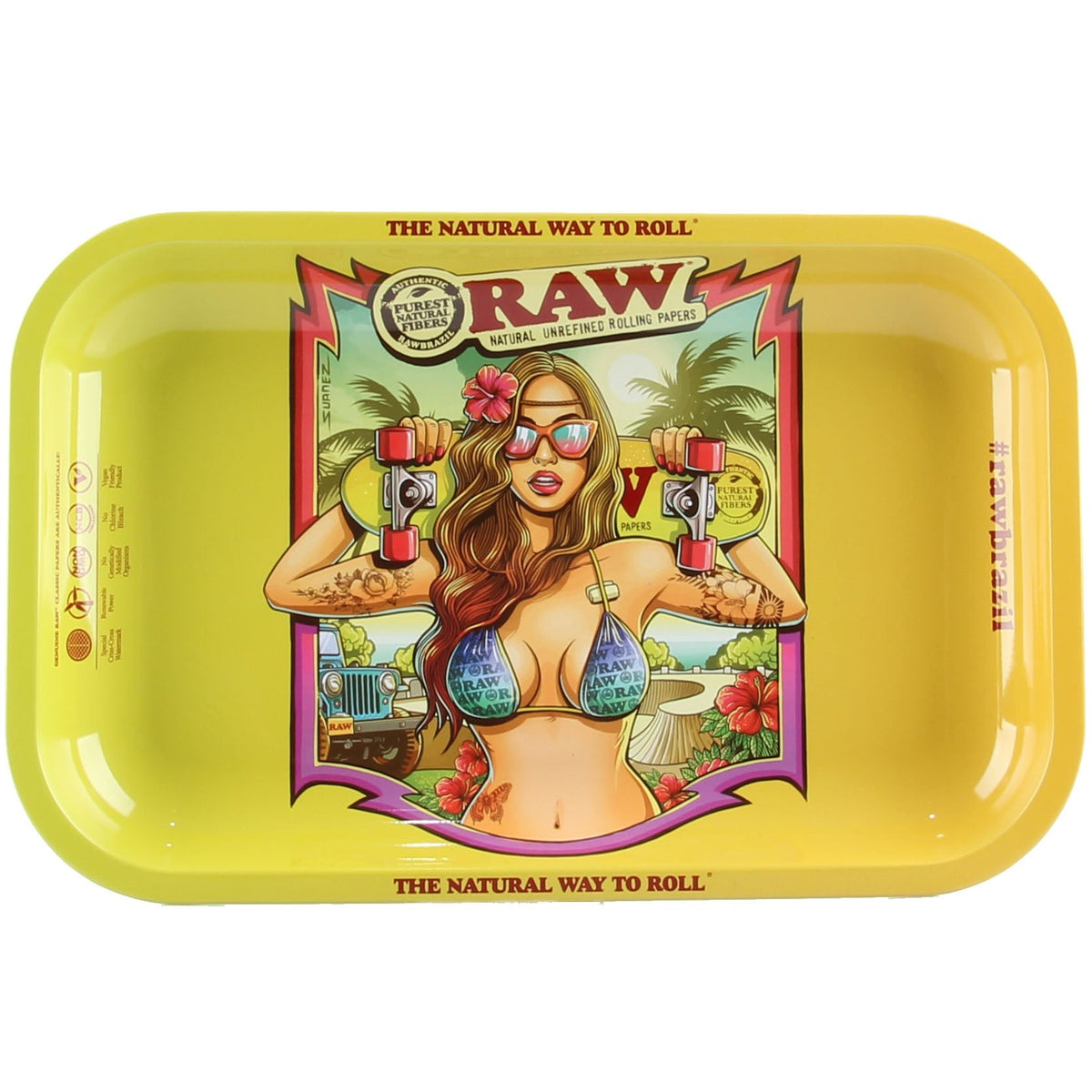 Rolling Tray Drehunterlage Dreh-Tablett Mischeschale RAW RAWlife Brazil Girl Blond