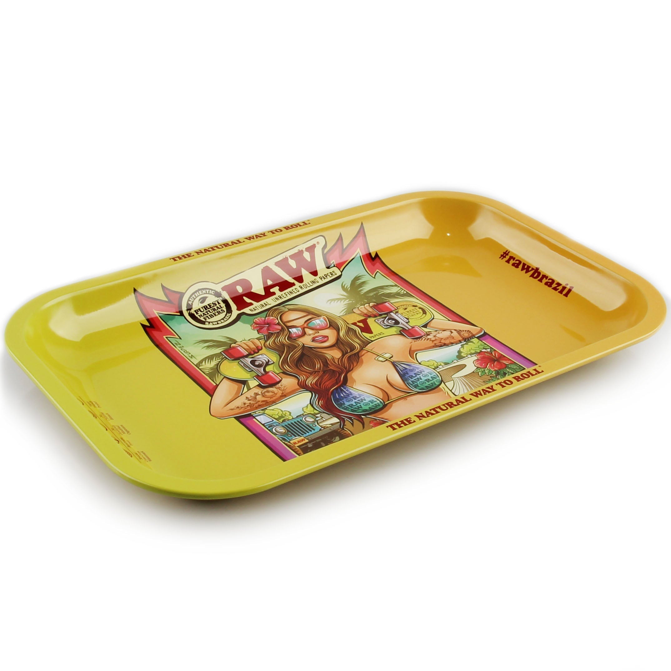 Rolling Tray Drehunterlage Dreh-Tablett Mischeschale RAW RAWlife Brazil Girl Blond