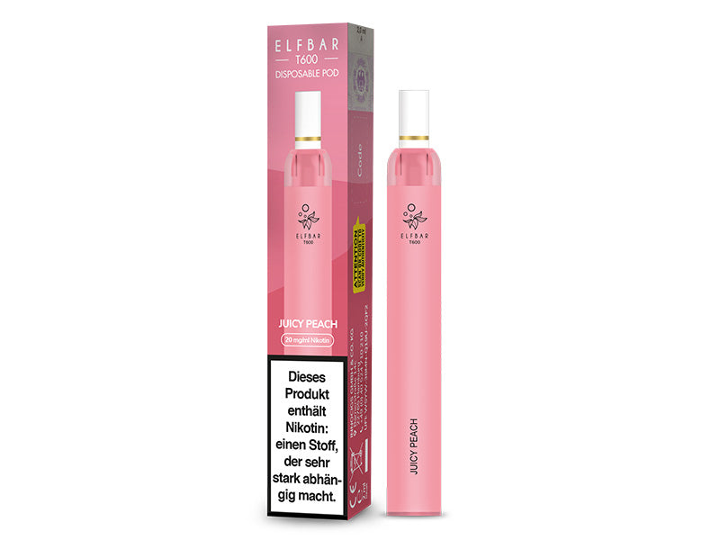 Elf Bar T600 - Juicy Peach (saftiger Pfirsich) - E-Shisha - 20mg - 600 Züge