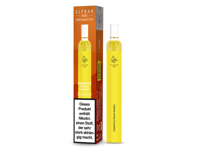 Elf Bar T600 - Pineapple Peach Mango (Ananas,Pfirsich, Mango) - E-Shisha - 20mg - 600 Züge