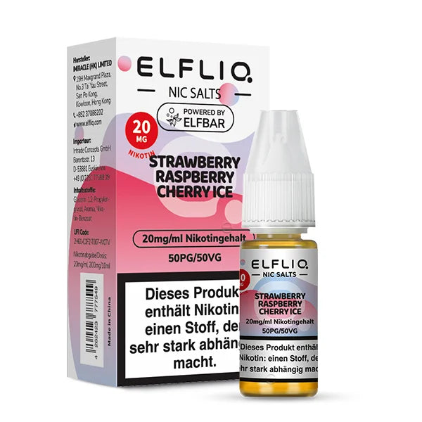 10 x ELFLIQ Liquid | Strawberry Raspberry Cherry Ice