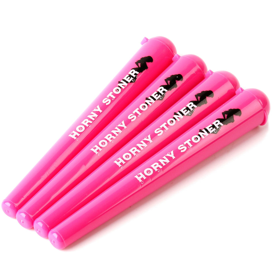 4 x HORNY STONER Joint Hülle Hüllen Case J Tube Hülsen in Pink Rosa