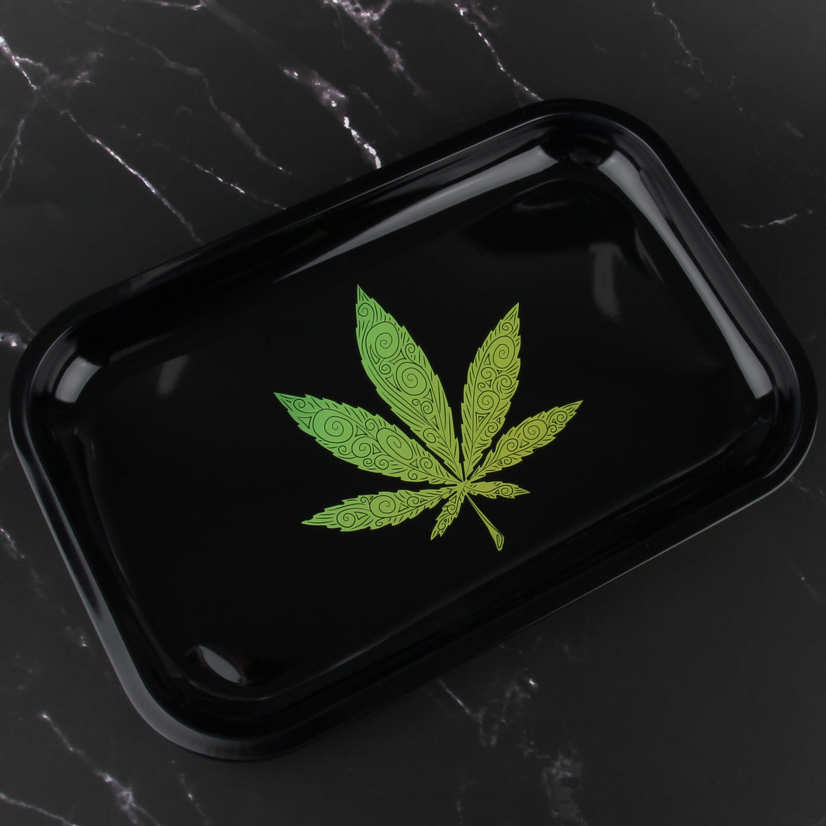 Rolling Tray Drehunterlage Bauunterlage Dreh-Tablett Mischschale Cannabis Blatt 4