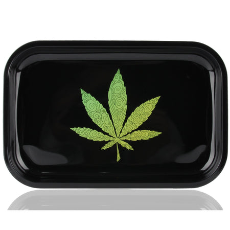 Rolling Tray Drehunterlage Bauunterlage Dreh-Tablett Mischschale Cannabis Blatt