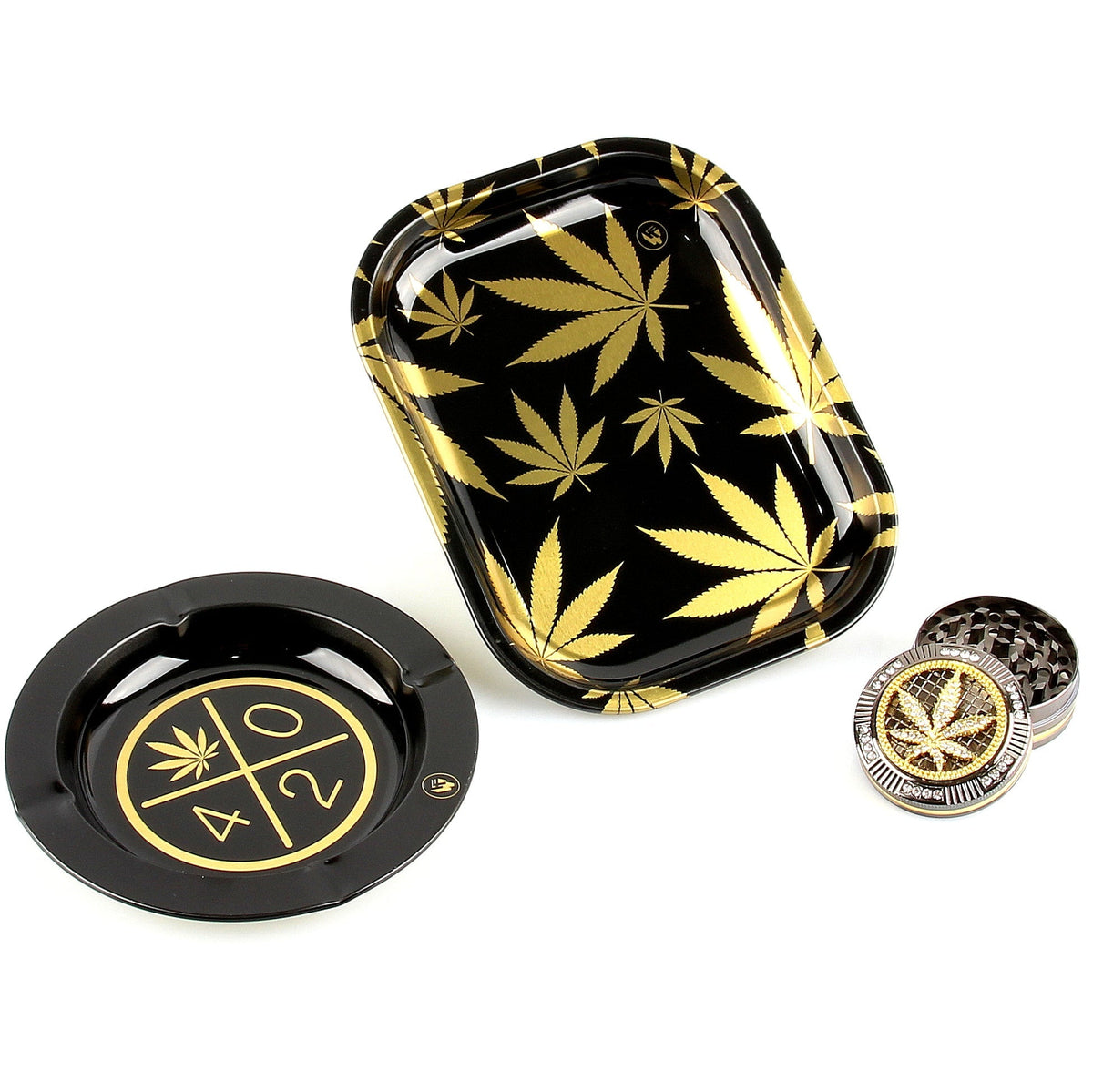 avibes Rolling Tray Set Bundle Kiffer Starter Kit Gold Dream 2