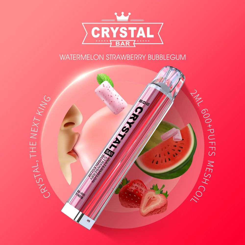 Watermelon Strawberry Bubblegum crystal bar vape