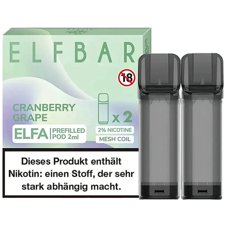 Elf Bar ELFA Prefilled Pod 2er Pack (2 x 1ml) mit dem Geschmack Cranberry Grape günstig kaufen