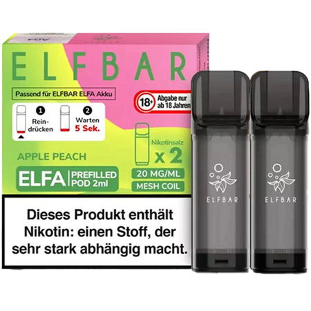 Elf Bar ELFA Prefilled Pod 2er Pack (2 x 1ml) mit dem Geschmack Apple Peach günstig kaufen