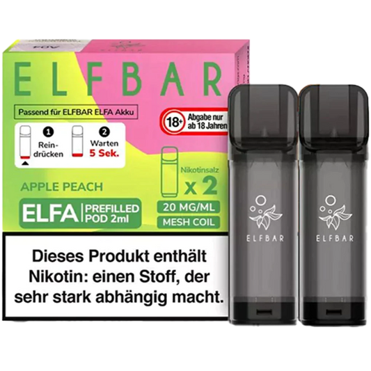 Elf Bar ELFA Prefilled Pod 2er Pack (2 x 1ml) mit dem Geschmack Apple Peach günstig kaufen