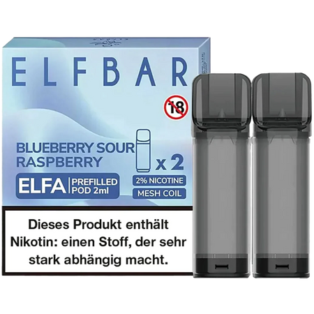 Elf Bar ELFA Prefilled Pod 2er Pack (2 x 1ml) mit dem Geschmack Blueberry Sour Raspberry günstig kaufen