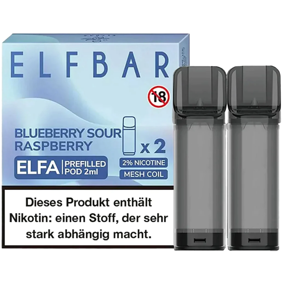 Elf Bar ELFA Prefilled Pod 2er Pack (2 x 1ml) mit dem Geschmack Blueberry Sour Raspberry günstig kaufen