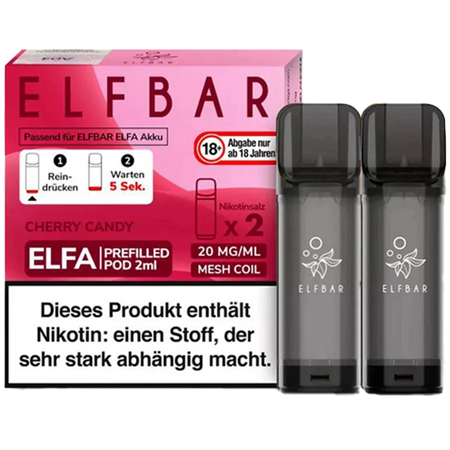 Elf Bar ELFA Prefilled Pod 2er Pack (2 x 1ml) mit dem Geschmack Cherry Candy günstig kaufen