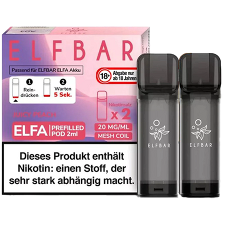 Elf Bar ELFA Prefilled Pod 2er Pack (2 x 1ml) mit dem Geschmack Juicy Peach günstig kaufen