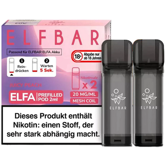 Elf Bar ELFA Prefilled Pod 2er Pack (2 x 1ml) mit dem Geschmack Juicy Peach günstig kaufen