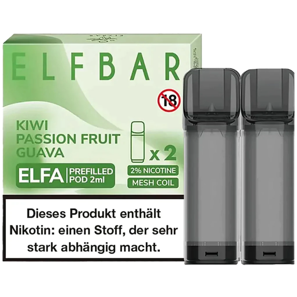 Elf Bar ELFA Prefilled Pod 2er Pack (2 x 1ml) mit dem Geschmack Kiwi Passionfruit Guava günstig kaufen