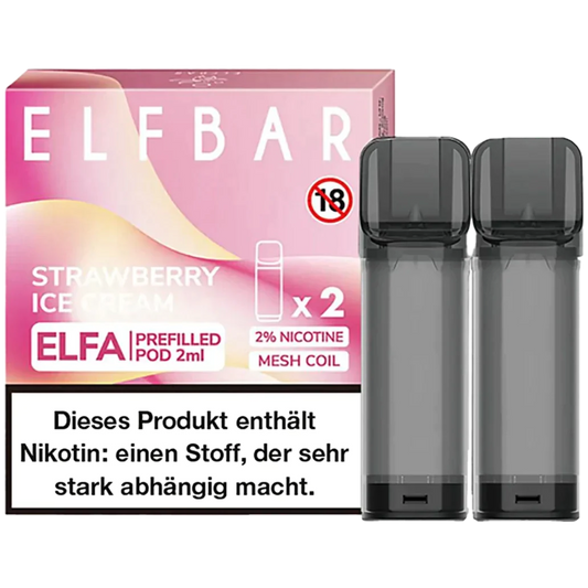 Elf Bar ELFA Prefilled Pod 2er Pack (2 x 1ml) mit dem Geschmack Strawberry Ice Cream günstig kaufen