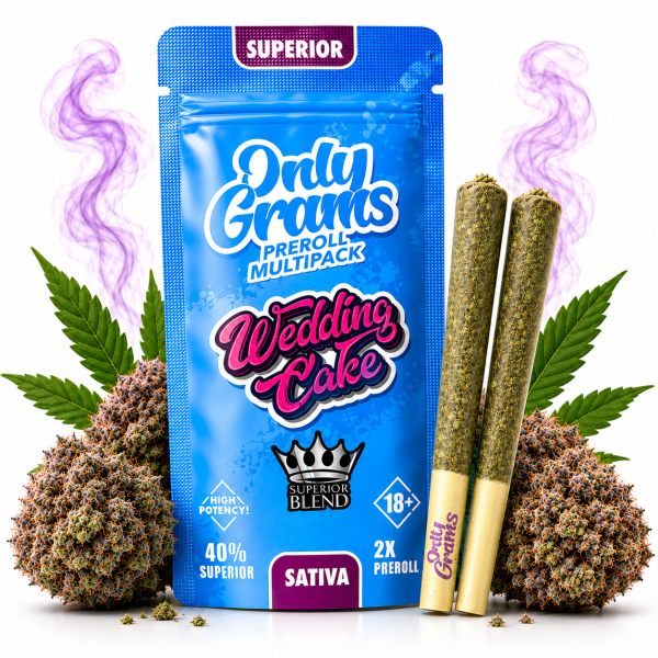 OnlyGrams® | 40% Superior Pre-Rolls (2 Stk.) | Wedding Cake 3g