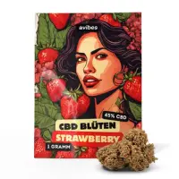 avibes® CBD Blüten | 45% CBD | Strawberry 1g