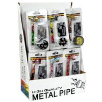 Pfeifen Metall inkl. Siebe und Grinder | 24 Stk im Display