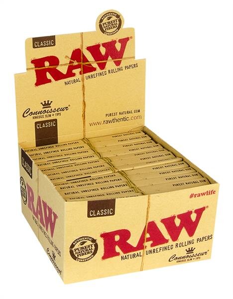 RAW Classic King Size Slim Connoisseur Papers + Tips (VE=24 STK)
