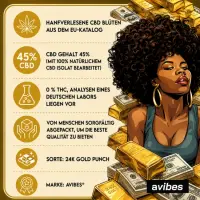 avibes® CBD Blüten | 45% CBD | 24k Gold Punch 1g