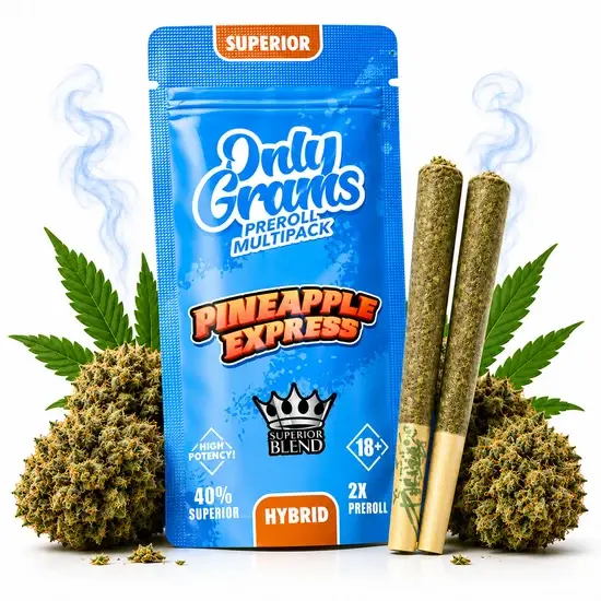 OnlyGrams® | 40% Superior Pre-Rolls (2 Stk.) | Pineapple Express 3g