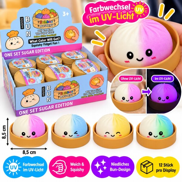 Squishy Dumpling 8,5 cm | UV Farbwechsel | VE = 12 Stk
