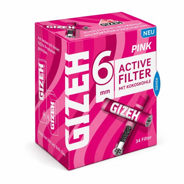Gizeh Aktivkohlefilter Pink Size Ø 6 mm (VE=10 STK)