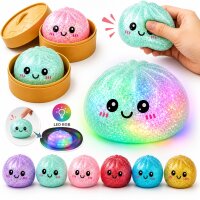 Squishy Mystery Dumpling Hype Spielzeug 8,5 cm | LED Glitzer