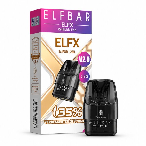 Elfbar ELFX | Mega Refillable Pods V2.0 0.6 Ω (Leer-Pods)