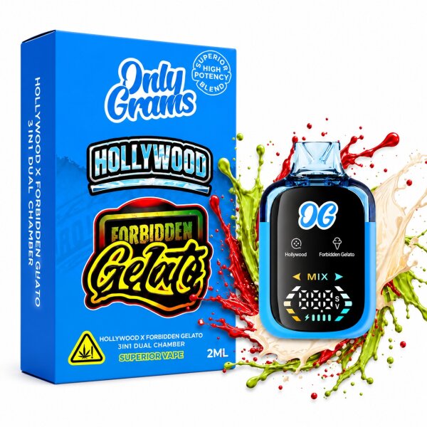 OnlyGrams Dual Chamber Vape | 2ml Superior | Hollywood x Forbidden Gelato