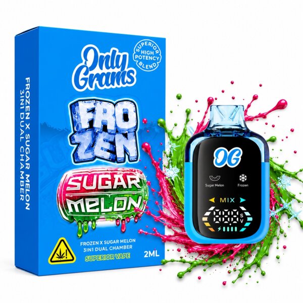 OnlyGrams Dual Chamber Vape | 2ml Superior | Frozen x Sugar Melon