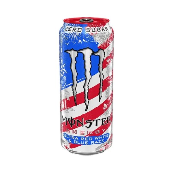 Monster USA | Ultra Red White & Blue Razz | 473ml - VE = 24 Stk.