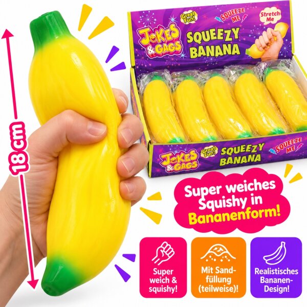 Squishy | Banane mit Sand | VE = 12 Stk