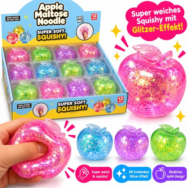Squishy | Apfel Glitzer | VE = 12 Stk