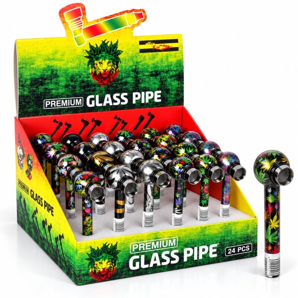 Wildfire Pfeife Glas Kugel | Leaf | VE = 24 Stk.