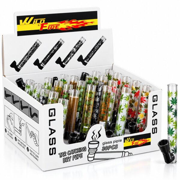 Wildfire Pfeife Glas | Bedruckt | VE = 30 Stk.