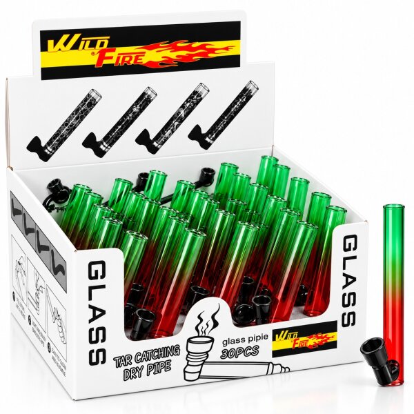 Wildfire Pfeife Glas | Rainbow | VE = 30 Stk.