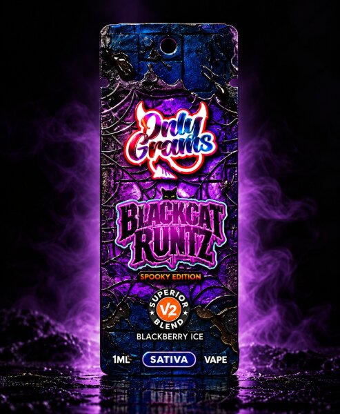 OnlyGrams® Halloween Superior Edition Vape | VORVERKAUF VERSAND AM 15.10.2026 | Blackcat Runtz (Blackberry Ice)